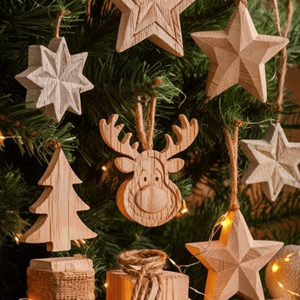 Vente en gros de renne en bois écologique Arbre de Noël Nouveau design Décoration de la maison de l'usine du Vietnam - Product Image 2