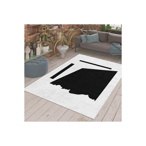 Ensemble de tapis imprimé numérique dessin abstrait noir et blanc - Product Image 3
