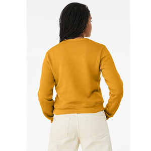 Sweat-shirt polaire éponge moutarde classique à col rond pour femmes respirant lettre imprimé sweat à capuche ample Logo avant automne cravate teint - Product Image 6