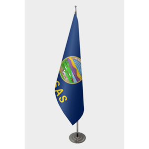 Digital-Printed <b>for</b> Kansas Indoor <b>Flag</b> 3x5ft Satin/Polyester Aluminum <b>Pole</b> Display Ready - Product Image 1