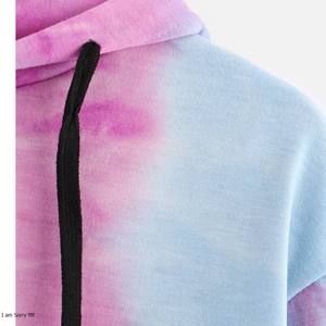Sudadera con Capucha Corta de Alta Calidad para Mujer, Estilo Informal y Sexy, con Hombros Descubiertos y Estampado Tie-Dye, Fabricada por OEM - Product Image 4