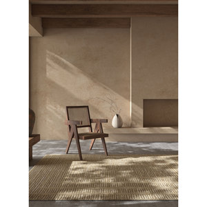 Tapis en jute et chanvre tissés à la main Nomadic Threads beige et marron, couleur unie, rayé, rectangulaire pour la maison, le couloir, la chambre - PDJT-74 - Product Image 5