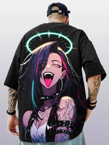 T-shirts surdimensionnés pour hommes motif imprimé par sublimation avec ourlet brut design de fond en détresse caractéristique extensible - Product Image 6