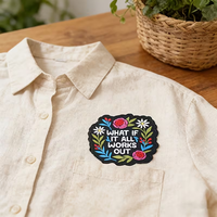 Badge brodé personnalisé avec citation positive, patch brodé thermocollant adapté aux chapeaux, sacs, sacs à dos, vestes, uniformes, patch DIY