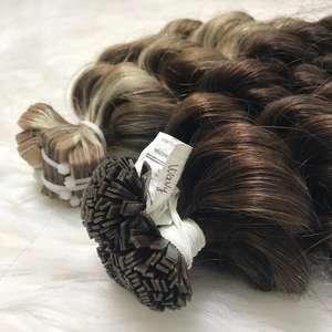 Venta al por mayor Bouncy Curl FLAT-TIP Gran Stock de calidad superior Virgin Hair 100% Virgin Hair, Vietnamese Raw Hair - Product Image 4