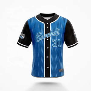 เสื้อเจอร์ซีย์คอวีแบบแห้งเร็ว ติดกระดุม ชุดกีฬาสำหรับเยาวชน เบสบอลและซอฟต์บอล เสื้อเบสบอลแบบสั่งทำพิเศษ - Product Image 3