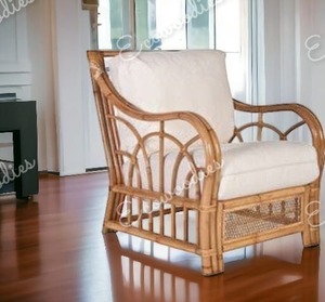 ที่พักแขนเก้าอี้ไม้ไผ่พรีเมี่ยม, เก้าอี้สวน Kursi สำหรับห้องนั่งเล่นบ้านห้องรับประทานอาหารห้องนอนกลางแจ้งและสวน - Product Image 1