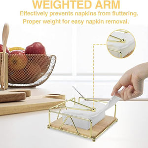 Vintage Nouvel Arrivage Hot Seller Doré Fini Carré Forme Porte-Serviettes en Métal Moderne De Luxe Taille Personnalisée Table - Product Image 3