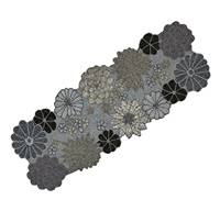Nouveau design moderne, chemin de table en polyester, tapis brodés faits main avec perles, 13x36, sous-plat décoratif, chemin de table pour mariage