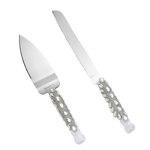 Trending Metal Cake Server Set con mango de yute cuchillo de postre boda fiesta cocina comedor vajilla pastelería herramienta - Product Image 4