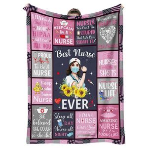 Manta de franela barata con estampado personalizado, Lista de Manifestaciones de Enfermeras, vida diaria de enfermería inspiradora, manta extra gruesa de lana coral. - Product Image 5