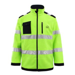 แจ็กเก็ตนิรภัยแบบซอฟต์เชลล์สะท้อนแสงสำหรับฤดูหนาวเสื้อแจ็คเก็ตนิรภัยเสื้อผ้าก่อสร้างมีฝาปิดซิปหน้าอกมองเห็นได้ชัดเจน - Product Image 2