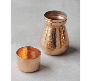 Latest Custom Logo Prints Metal Copper Water Carafe With Lid Bedside Jar <b>Glass</b> Vessel Copper Bottle Bedroom <b>Jug</b> Premium Style - Product Image 6