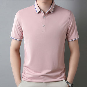 2025, venta al por mayor, polos para hombre, 100% tela de algodón, transpirable, antibolitas, polos para hombre, ropa informal de gran tamaño, impresión personalizada - Product Image 2