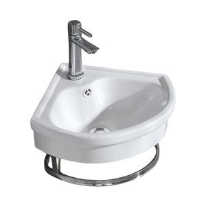 Lavabo Esquinero de Cerámica Inteligente, Montaje en Esquina, Compacto, Ahorro de Espacio, Borde de Lujo, Curva Moderna, Color Personalizado, Electrochapado - Product Image 2