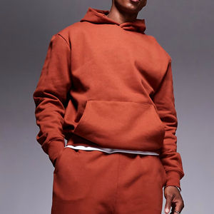 Sudadera con Capucha de Invierno Ecológica de Algodón y Felpa, Corte Regular, con Bolsillo, Hombros Caídos, Personalizable para Hombre - Product Image 1