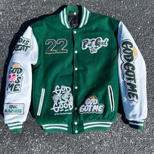 Vêtement de rue unisexe surdimensionné à col en V uni, couleur os, à séchage rapide, respirant, pour l'hiver, design personnalisé, coupe régulière, baseball scolaire - Product Image 1