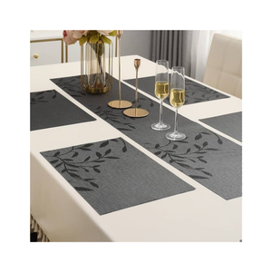 Mantel Individual Cuadrado de Mezclilla Reciclada con Textura Lavada, Ecológico, Gris, Producción India, Decoración del Hogar, Suministro al por Mayor - Product Image 3