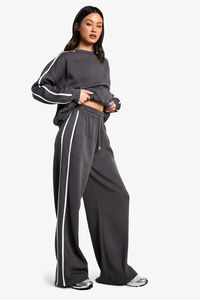 Women's Custom Soft Touch Sweatpants Tall Side Stripe <b>Wide</b> <b>Leg</b> <b>Joggers</b> Straight <b>Leg</b> Pants Trouser-Wholesale Customizable Solid - Product Image 5