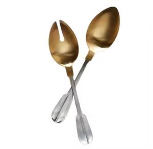 Serveur à salade en métal décoratif, cuillère et fourchette à salade faites à la main, pour la maison, la cuisine et le restaurant - Product Image 6