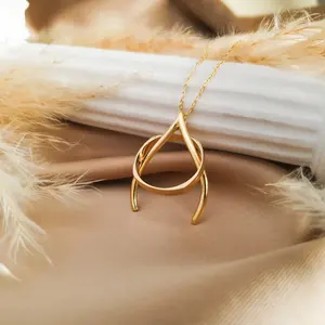 High Quality 2024 Trendy Gold Plated 925 <b>Sterling</b> <b>Silver</b> Bezel Setting Wedding Gift Pendant Necklace Small Pendants <b>for</b> <b>Women</b> - Product Image 1