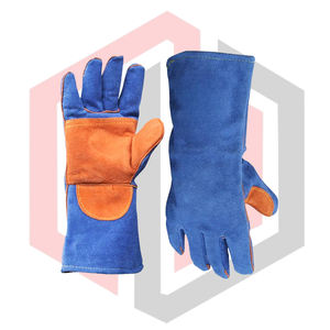 ถุงมือหนังสำหรับงานเชื่อม ทนความร้อน ทนไฟ ป้องกันไฟฟ้าสถิต ใช้ได้กับงานเชื่อม Mig Tig Stick Forge บาร์บีคิว เตาผิง ทนการฉีกขาด 11 ออนซ์ 14 - Product Image 4