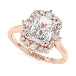 Anillo de compromiso estilo Halo de diamante cortado CTRadiant 1,00 para ella - Product Image 5