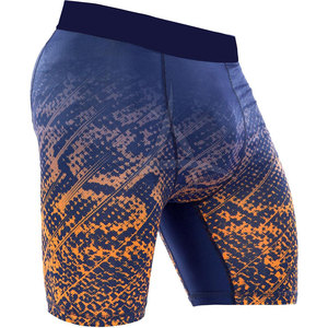 กางเกงขาสั้นรัดกล้ามเนื้อสำหรับผู้ชายกางเกงขาสั้นผ้าสแปนเด็กซ์/ โพลีเอสเตอร์เอวยางยืดแห้งเร็วสีพื้น - Product Image 2