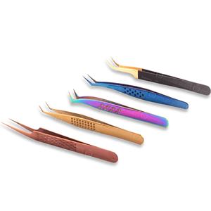 Pinzas versátiles de acero inoxidable sin opacidad para extensiones de pestañas, agrega color a tu rutina de pestañas hecha de metal - Product Image 4