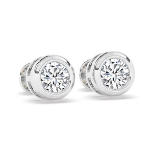 Pendientes de tuerca de corte redondo de moissanita en plata 925, joyería solitaria brillante, aspecto minimalista elegante para uso diario o cumpleaños - Product Image 4