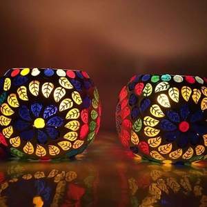 Porte-bougie en mosaïque aspect vintage Porte-bougie en mosaïque décoration bohème pour la maison Porte-bougie en mosaïque pour la décoration de table à bas prix - Product Image 5