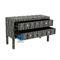 Meuble de salon exquis, buffet organisateur à deux tiroirs avec incrustation de nacre, armoire d'angle, fait à la main au Vietnam