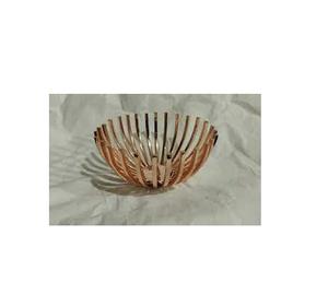 Cubo de cobre con forma redonda para frutas, Cubo de cobre con diseño moderno, alambre de cobre 100% real, al mejor precio - Product Image 2