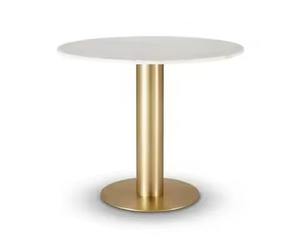 Mesa de Centro Redonda de Mármol de Tendencia con Base de Metal Recubierta de Oro, Mesa de Centro de Lujo para Sala de Estar - Product Image 6