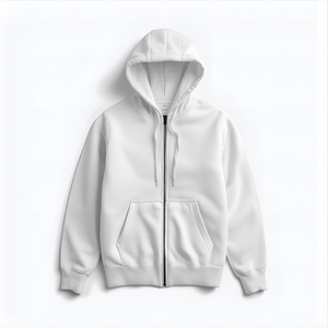 Sudadera con capucha con cremallera French Terry, sudadera de lana de algodón suave con cremallera frontal completa y opciones de etiqueta privada OEM/ODM - Product Image 4