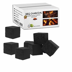 Inodoro 10Kg Briquetas de carbón negro Forma de cubo Cáscara de coco natural para parrilla al aire libre Barbacoa en Indonesia y Europa - Product Image 2