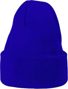 Chapeau d'hiver en tricot uni de qualité supérieure, unisexe, avec revers, en acrylique RPET, logo personnalisé - Product Image 3