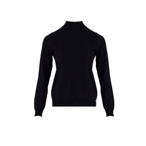 เสื้อสเวตเตอร์คอเต่าครึ่งตัวแบบลำลองสำหรับผู้หญิง ตกแต่งด้วยโบว์ถัก ระบายอากาศได้ดี บางเบา ประดับตัวอักษร - Product Image 1