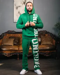 Ensemble survêtement à capuche personnalisé 100% coton 400 GSM avec motifs d'impression sérigraphique pour hommes - Product Image 6