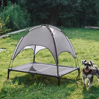 Lit pour chien extérieur portable de style tente durable 1680D lit pour animaux de compagnie en tissu Oxford avec auvent pour le camping ou la plage
