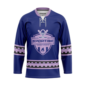 Sublimación Impreso Ecológico Unisex Camisetas de hockey sobre hielo OEM Uniformes de hockey personalizados Poliéster Transpirable Ropa deportiva de secado rápido - Product Image 5