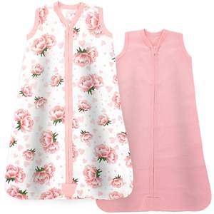 Unisexe 0.5 TOG Respirant 100% Coton Couverture Petite Taille Bébé Sac De Couchage 2-Way Zipper Wearable for Summer Season Plus Size - Product Image 1