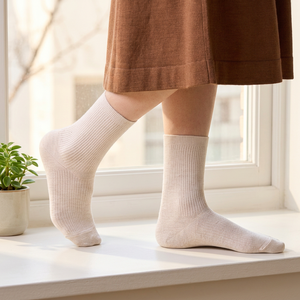 Chaussettes en coton mélangé pour femmes, chaussettes décontractées côtelées tricotées, vente en gros, 23 - Product Image 1