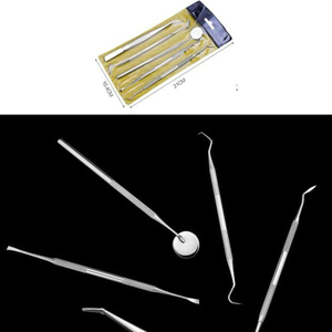 Kits d'examen dentaire manuels en acier inoxydable certifiés CE, miroir dentaire, instruments, ensemble d'outils, sonde, kit de soins dentaires - Haute qualité - Product Image 6