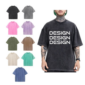 Venta al por mayor lavado ácido camiseta de gran tamaño 100% algodón cómodo y de moda calle lavado ácido camisetas logotipo personalizado - Product Image 2