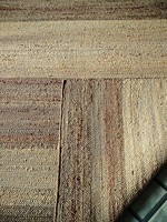 Logo personnalisé grand tapis tissé touffeté couleur naturelle indien jute coton matériel plat tissage Technique pour vivre enfants lit