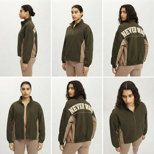 Chaqueta Deportiva Holgada para Mujer, Nueva Llegada, Alta Calidad, 380 GSM, Algodón y Poliéster, Chaqueta Deportiva con Bordado Chenille Personalizado - Product Image 6