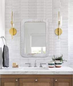 Trusted Manufacturer Wooden <b>Mirror</b> <b>Wall</b> <b>Mirror</b> <b>Wall</b> Mounted White <b>Hanging</b> Round <b>Wall</b> <b>Mirror</b> Farmhouse Decorative for Bathroom - Product Image 3