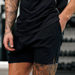 กางเกงขาสั้นออกกำลังกายสำหรับผู้ชายมีซับในด้านในกางเกงขาสั้นวิ่งมีกระเป๋าซิปน้ำหนักเบาออกกำลังกาย - Product Image 1