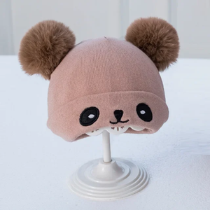 Gorro de invierno para recién nacidos al por mayor, gorro cálido para bebés, gorro de punto de algodón para bebés y niñas, gorro Unisex para adultos, tocado teñido liso, talla de bebé - Product Image 2